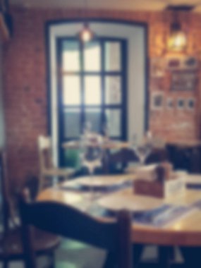 İç kafe. Arka plan bulanık