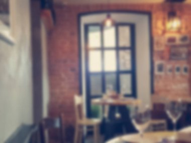 İç kafe. Arka plan bulanık