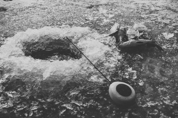 Gölde Buz Balıkçılığı — Stok fotoğraf