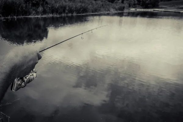 Pesca Alla Trota Sul Lago — Foto Stock