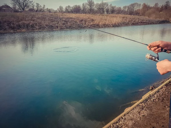 Pesca Sul Lago — Foto Stock