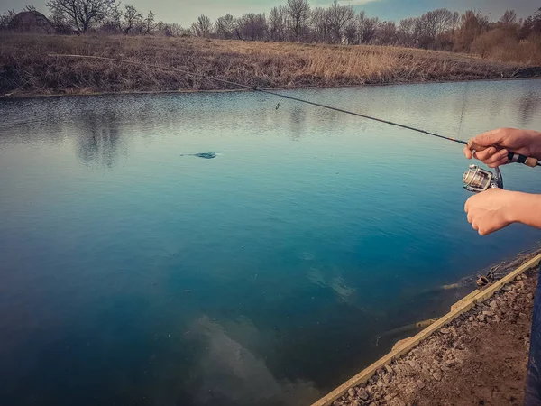 Pesca Lago — Fotografia de Stock