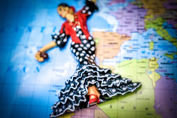 Flamencodanser Wereldkaart — Stockfoto