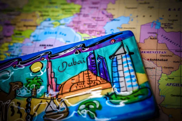 Souvenir Dubai Map — Stock Photo, Image