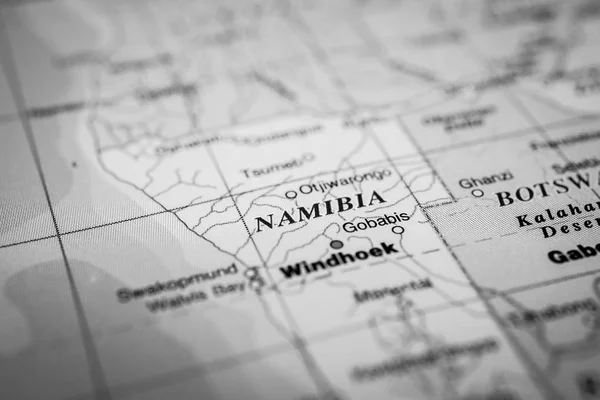 Namíbia Sobre Mapa — Fotografia de Stock