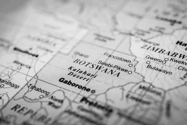 Botsuana Sobre Mapa — Fotografia de Stock