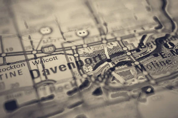 Davenport Mapa —  Fotos de Stock