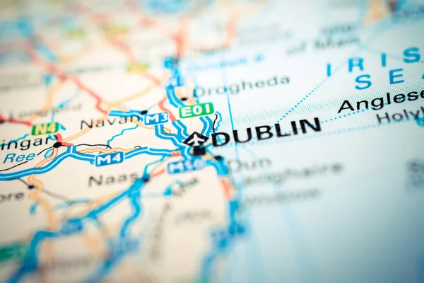 Dublin Auf Der Karte — Stockfoto