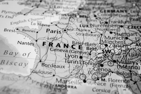 Francia Sulla Mappa — Foto Stock