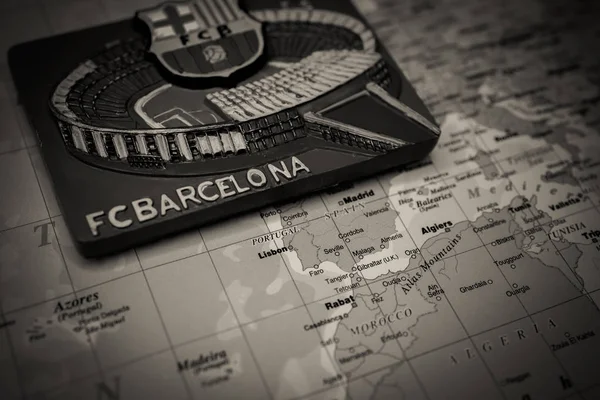 Barcelona Auf Dem Kartenhintergrund — Stockfoto