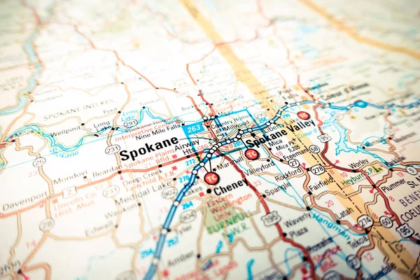 Spokane Mapa — Foto de Stock