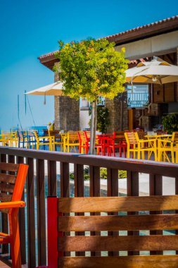 Summer area in resort restaurant