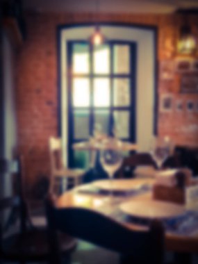 İç kafe. Arka plan bulanık