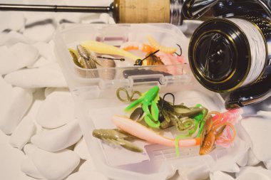 Balıkçılık yem arka plan closeup