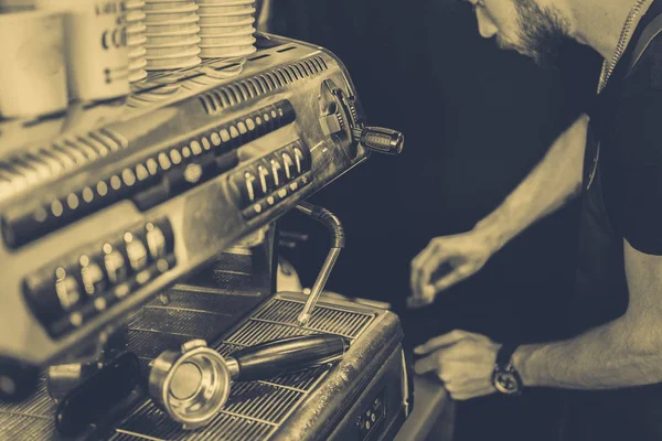 Coffee Prepared Coffee Machine — Stock Photo, Image