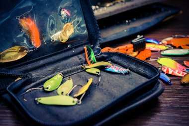 Vinnitsa, Ukrayna - 18 Ocak 2017: Balıkçılık yem