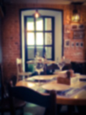 İç kafe. Arka plan bulanık