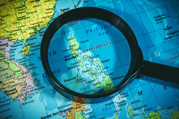 Philippines on the world map — Stock Photo, Image