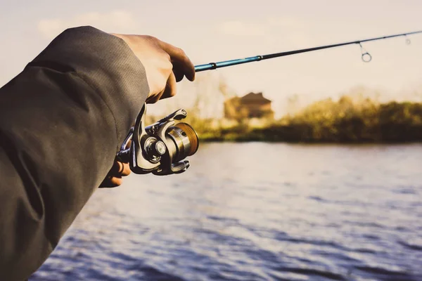 Cortado Tiro Pesca Río — Foto de Stock