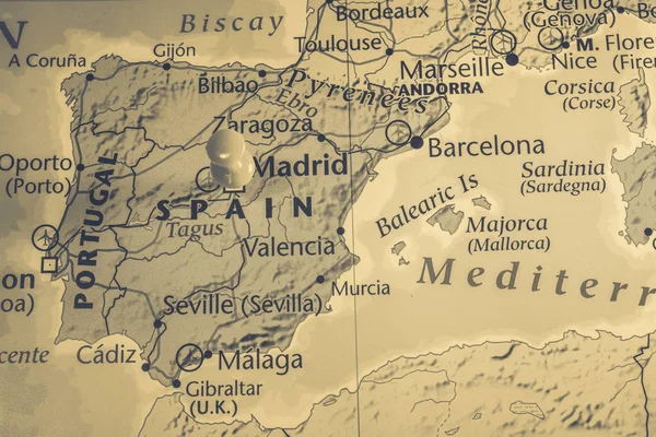 Mapa España Atlas — Foto de Stock