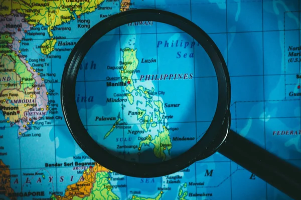 Philippines on the world map — Stock Photo, Image