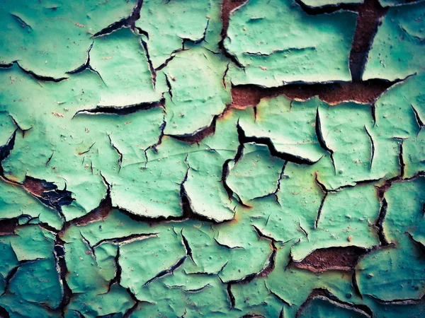 Textura Tinta Verde Rachada — Fotografia de Stock