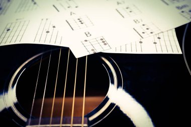 Arka plan olarak bir tema gitar