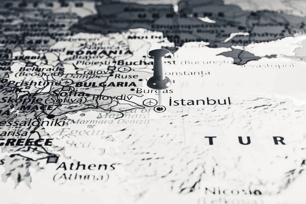 Mapa de istanbul de pavo en el atlas — Foto de Stock