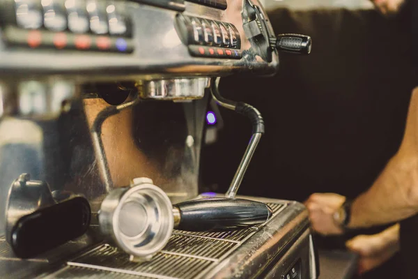 Café Prepara Una Máquina Café —  Fotos de Stock