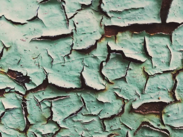 Textura Pintura Verde Agrietada — Foto de Stock