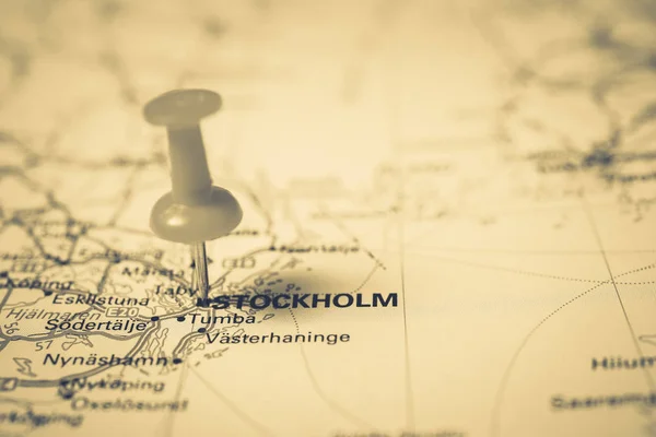 Map of stockholm pushpin — Stock Photo, Image