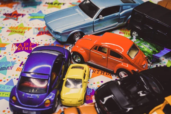 Toy cars birthday gift — Stock Photo, Image