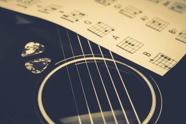 Arka plan olarak bir tema gitar