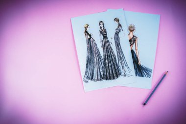Vinnitsa, Ukrayna - 18 Ocak 2017: moda illüstrasyonları