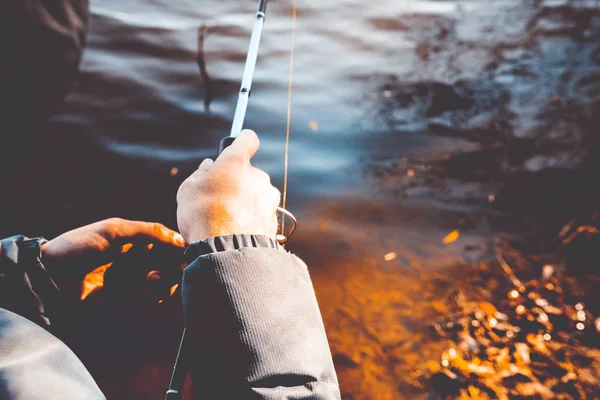 Fishing in river — Stock Photo, Image