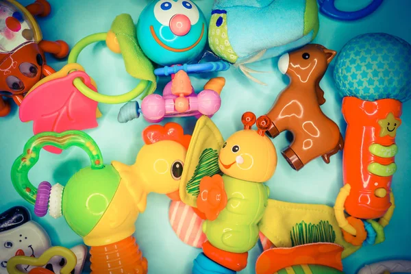 Brinquedos para bebê, fundo — Fotografia de Stock