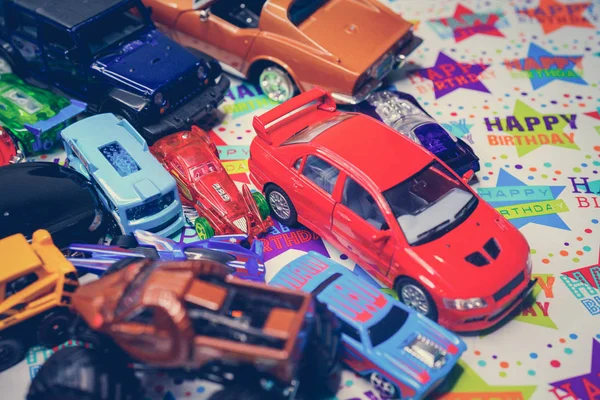 Toy cars birthday gift — Stock Photo, Image