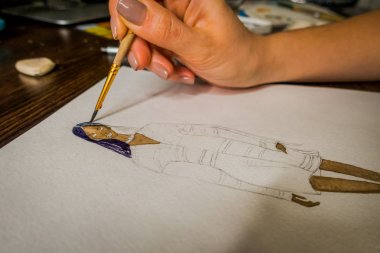 Çizim Moda İllüstrasyon detayları