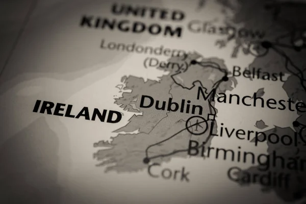 Ireland map background close up