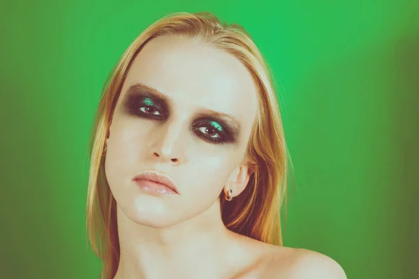 Makijaż z zielonych cieni — Zdjęcie stockowe