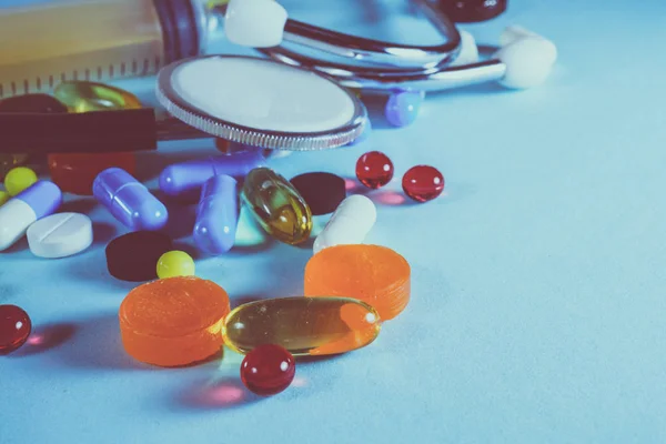 Sfondo Medicina Con Pillole — Foto Stock