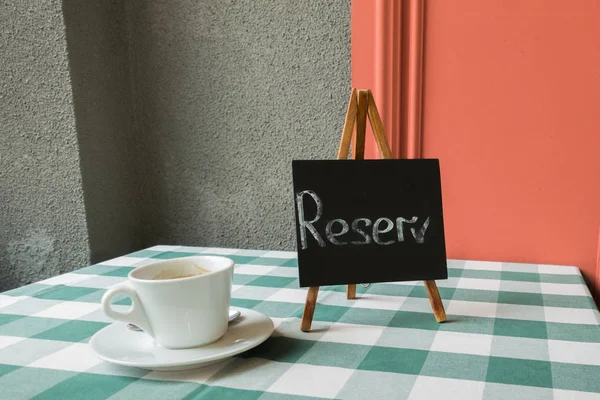 Reserved table in cafe