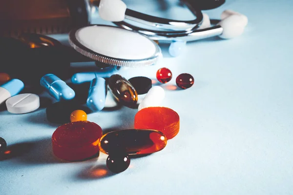 Lék Pozadí Pilulkami — Stock fotografie