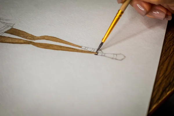 Dibujo Detalles Ilustración Moda — Foto de Stock