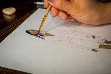 Vinnytsia, Ukrayna - Circa 2018: Çizim moda illüstrasyon.