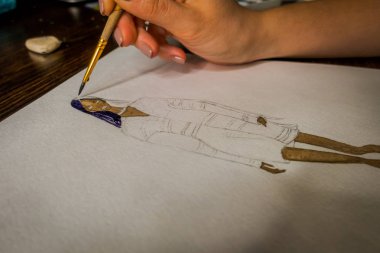 Vinnytsia, Ukrayna - Circa 2018: Çizim moda illüstrasyon.