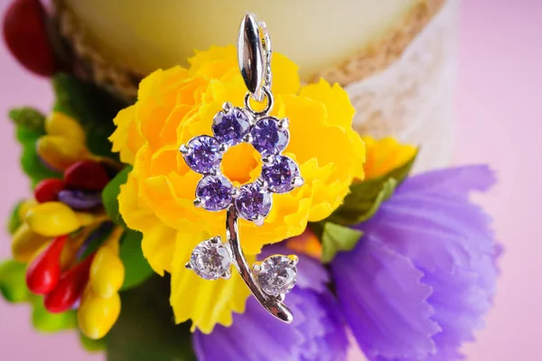 Beautiful jewelry with stones — Stock Photo, Image