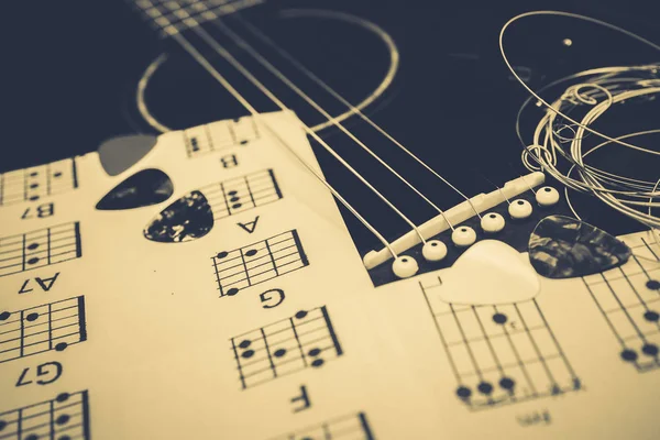 Gitara, akordy tło — Zdjęcie stockowe