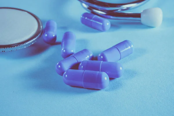Sfondo Medicina Con Pillole — Foto Stock