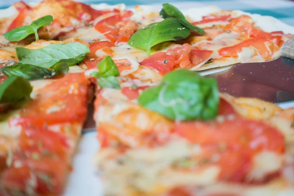 Pizza margarita on a plate